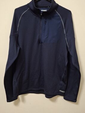 Men's Running Room Navy Blue 1/4 Zip Pullover Jacket With Chest Pocket Size L/G